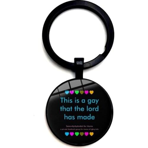 2020 Gay Gay Pride Rainbow Glass Dome Pendant Keychain Car Keychain Keyring Keychain LGBT Jewelry Keychain Charms