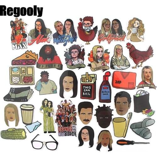 35pcs Womens prison Stickers decal scrapbooking diy pasters home decoration phone laptop waterproof cartoon accessories