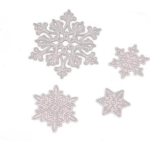 4 pcs metal cutting dies metal embossing cutting knife mold carbon steel paper cut card template snowflake dies scrapbooking