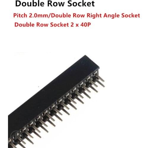 5pcs 2.0MM Double Row Female Header Socket Connector 2 X 40P For Breakaway PCB Board