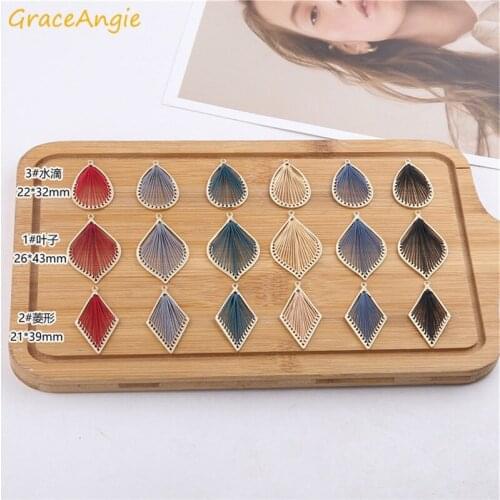 5pcs hollow leaves waterdrop rhombus earrings necklace bracelet hand-made earring pendant bracelet vIntage necklace charms DIY