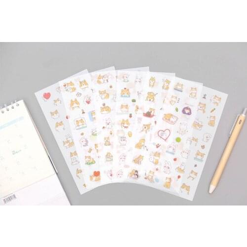 6pcs Dog rabbit Sticker Organizer Calendar Diary Book Planner for DIY Scrapbooking Decoration Diary Sticker papeleria