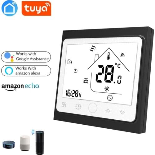 Tuya Wireless Wall Mounted Gas Boiler Thermostat EU 3A Valve radiator Linkage Controller WIFI for Dry contact &Passive contact
