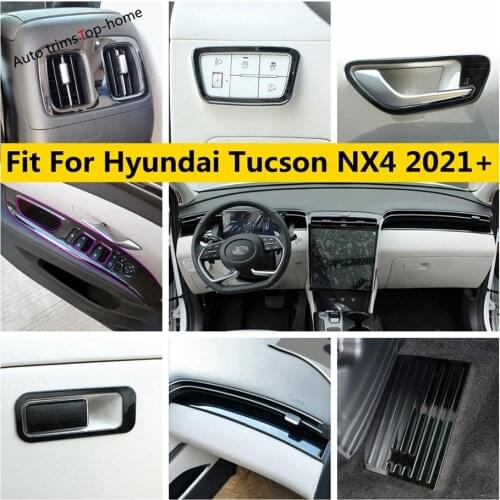 Central Control Panel Strip Handle Bowl Window Lift Water Cup Holder Cover Kit Trim Accessories For Hyundai Tucson NX4 2021 2022