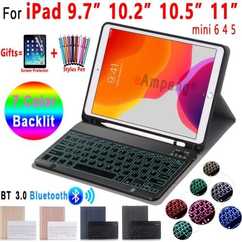 Backlit Keyboard Case for iPad 10.2 Case iPad 5 6th 7th 8th Generation Air 2 3 Pro 9.7 10.5 11 2017 2018 2019 2020 Keyboard Case