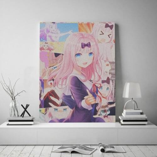 Chika Fujiwara Kaguya-sama- Love Is War Framed Canvas poster Painting wall Art decor Study Home Wooden Frame Decoration Prints