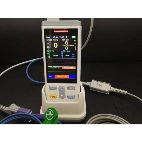 Cheap 3.5inch Handheld Veterinary Mainstream capnograph monitor ETCO2 monitor,ETCO2 sensor,ETCO2 module for animals H200A-V