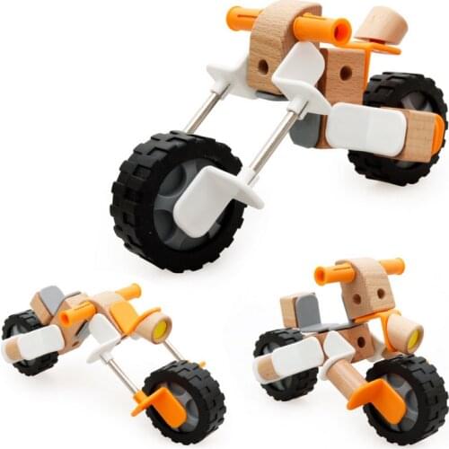 N032 Children 's Pinotula Disassembled Wooden Motorcycle Model Development Mind Puzzle Boy Toy