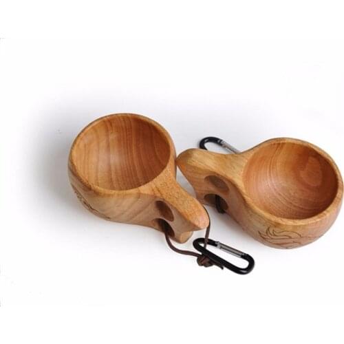 Finnish Traditional Nordic Style Outdoor Wood Wine Cups Elephant Coffee Cups Tea Cup Portable Cup