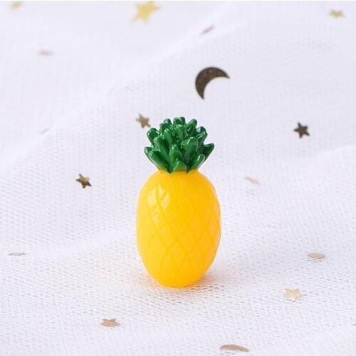 Houlife - Resin Micro Landscape Miniature Decoration Yellow Pineapple/ Ananas Fruit 27mm x 14mm, 1 Piece