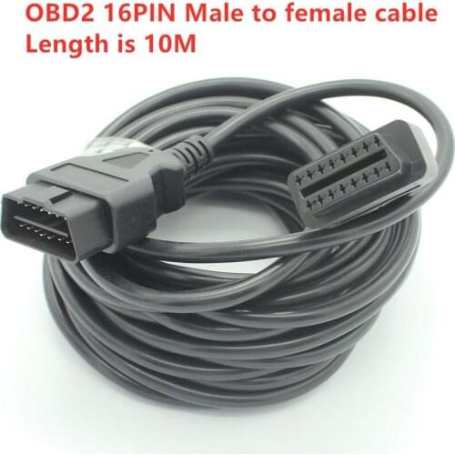 Acheheng Car diagnostic tool cable OBD2 16PIN Extension Cable Male to Female Connector 16 PIN Male Female length 10m