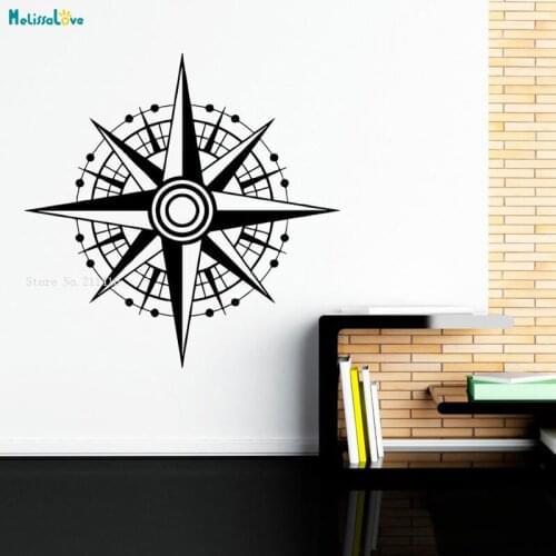 Nautical Compass Rose Wall Decal Sea Ocean Stickers Home Decor Living Kids Play Room Nautical Nursery Vinyl Murals YT1293