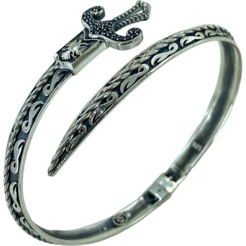 Custom Production Kýlýnç Design Top Quality 925 Silver Men 'S Bracelet