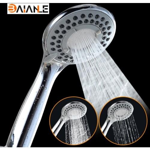 Shower head 3 function High Pressurized Water Saving ABS Chrome Plastic Hand Shower Head Bathroom Round Shape