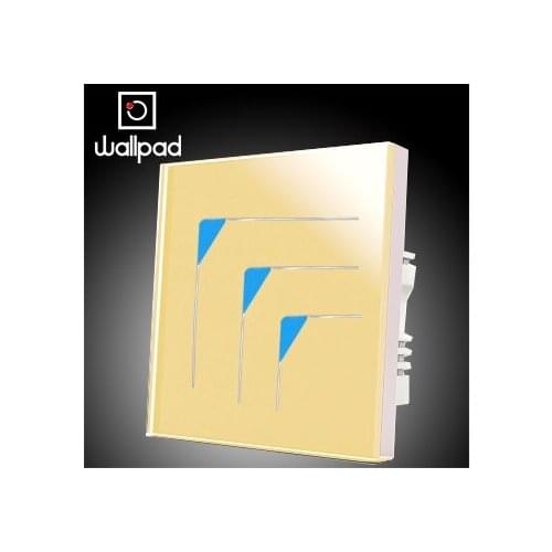 LED 3 Gangs 1 Way Touch Wall Switch Wholesale Wallpad 110~250V 220V Luxury Gold Glass Wall Switch Light Switches