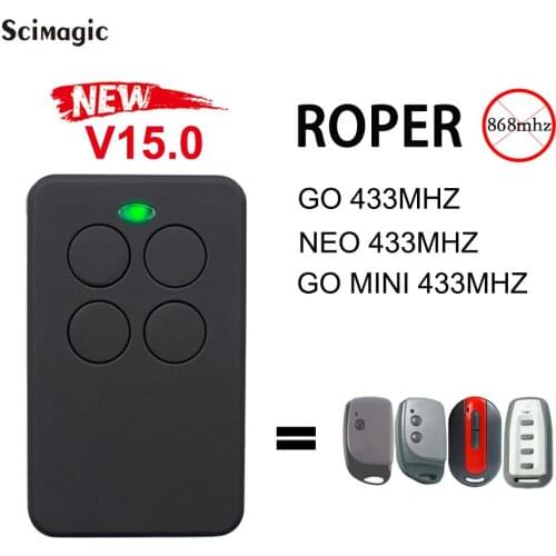 ROPER go Mini Remote ROPER go Command Garage Door to Open ROPER neo 433.92 MHz Rolling Code Door Remote Control