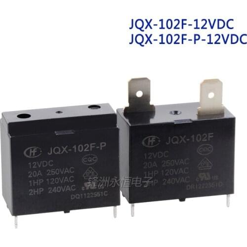 10PCS/lot Power relay HF102F JQX-102F-P-12VDC JQX-102F-P-24VDCA JQX-102F-12VDC JQX-102F-24VDC group of normally open