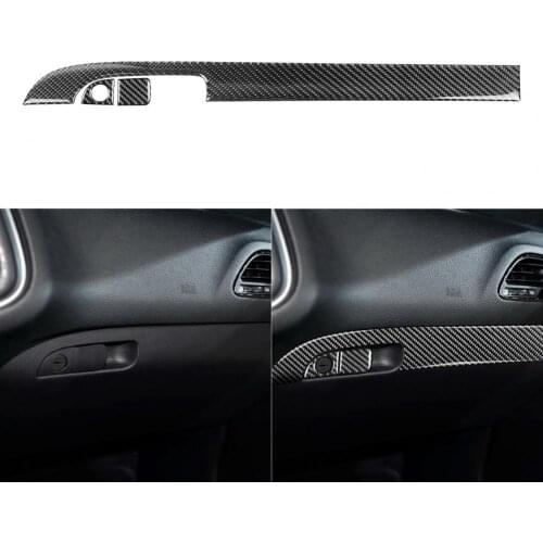 3Pcs/Set Co-pilot Storage Box Handle Cover Precise Self-adhesive Carbon Fiber Left Driving Car Sticker for Dodge Challenger 2015