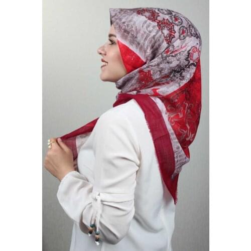 JAWEL PATTERNED LINEN FLAMLI SCARF-DESEN-37-RENK-03