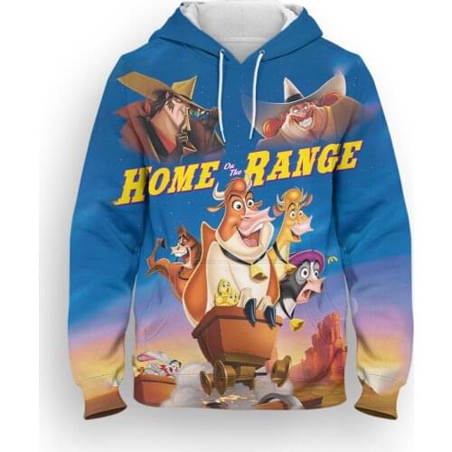 Home On The Range Womens Sweatshirt Casual Spring Disney 3D Print Mens Hoodies Cartoon Anime Boy Girl Kids Tracksuit