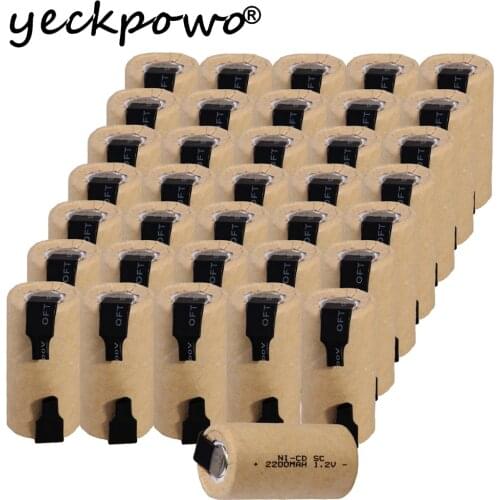 Yeckpowo SC battery 2200mah 1.2v SUBC battery NICD rechargeable batteries power tool for makita bosch B&D Hitachi metabo dewalt
