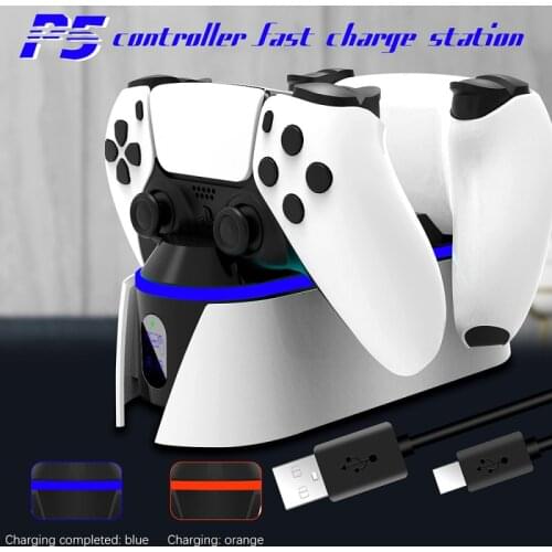 For PS5 Type-C Dual Sense Charging Station Dual Charging Dock Charger Stand For PlayStation 5 DualSense Wireless Game Controller