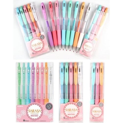 Zebra JJ15-MK Milk Color SARASA Clip press neutral pen Gel Ink Pen writing pen 0.5mm Japan 3/5/8 Colors Set Available