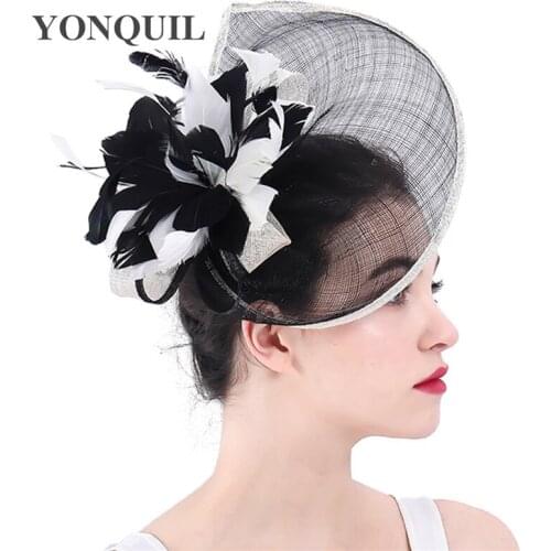 Party Fascinator Hats For Women Summer Feather Flower Hat Pillbox Formal Cocktail Church Wedding Dress Chapeau Fedoras SYF321