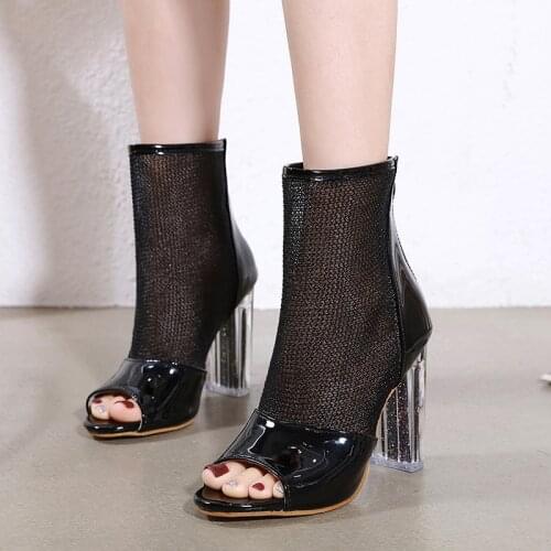 Spring And Autumn New Sexy Gladiator Sandals Peep Toe Zip Shoes Golden Bling Crystal With Hollow Out Heel Pumps Sandals Women Bo