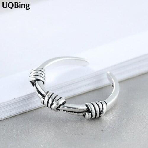925 Sterling Silver Retro Vintage Knot Rings for Women Statement Rings Wedding Jewelry Girls Party Gifts
