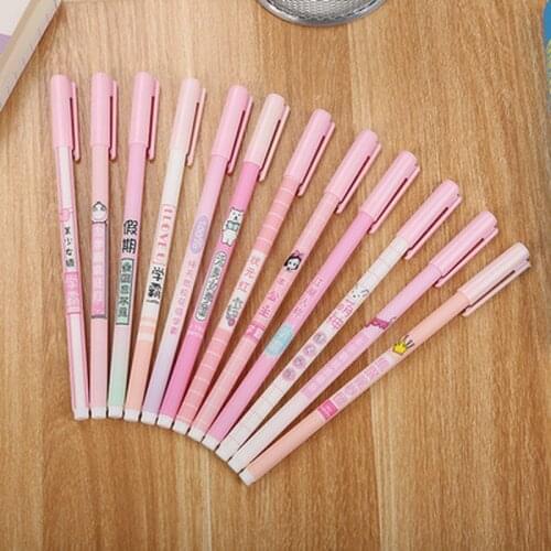 1pcs Pink Gel Pens Cute Stationery 0.5mm Student Writing Pen Black Cute Pens Kawaii Stationery Gel Pen Kawaii School Supplies
