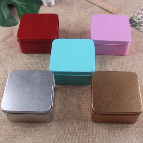 10 pc/lot Cute cartoon square tin iron box / mini key purse pencil case/steel box/coin storage bag/headset gift bag