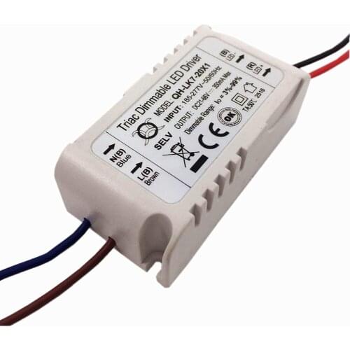 10 Pcs Isolation 20W AC185-277V Dimmable LED Driver 7-20x1W 300mA 3%-99% DC21-66V ConstantCurrent For Ceiling Lamp