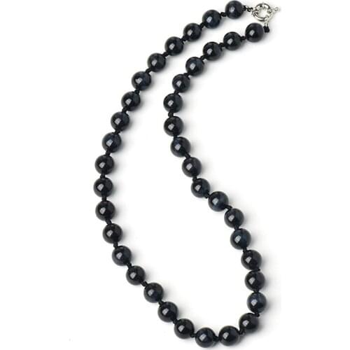 18 inch Exudes Bright Black Luster With a round customized Shape Beads 10 MM Black Tiger eyes stone Necklace