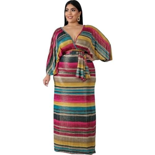 2020 autumn fashion african women v-neck beauty plus size long dress african clothing african dresses for women 2XL-6XL