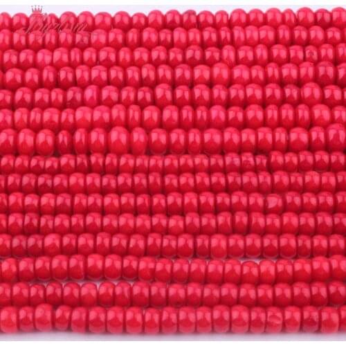 2x4,3x5mm Natural Rondelle Red Coral Gem Stone Beads Strand 15" For DIY Necklace Bracelet Jewelry Making,Wholesale Free Shipping