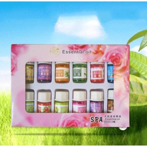3ml *12PCS Herbal Water-soluble Essential Oil Pure Plant Burners Humidifiers Extract For Aromatherapy Oils Lamps Essential D6F5