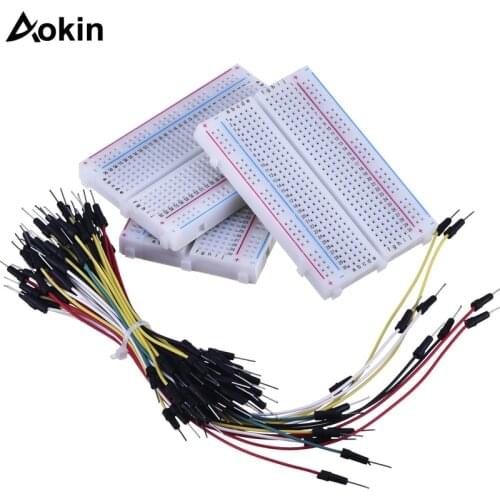 3 Pieces 400 Point holes Solderless Circuit Breadboard with 65 Pieces M/M Flexible Breadboard Jumper Wires