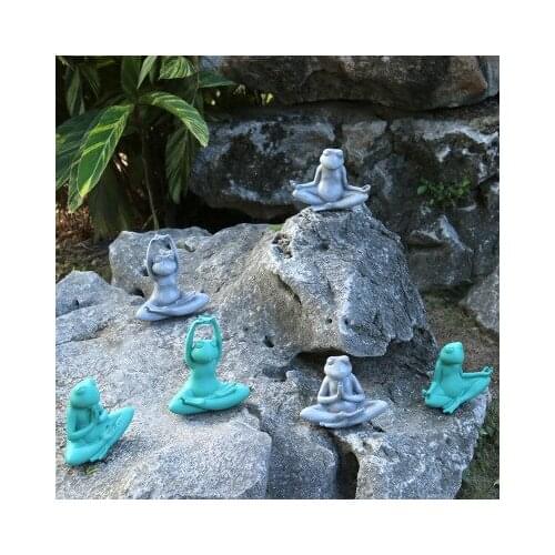 3 Pcs Resin Yoga Frog Ornaments Garden Decoration Desktop Home Decoration Gift