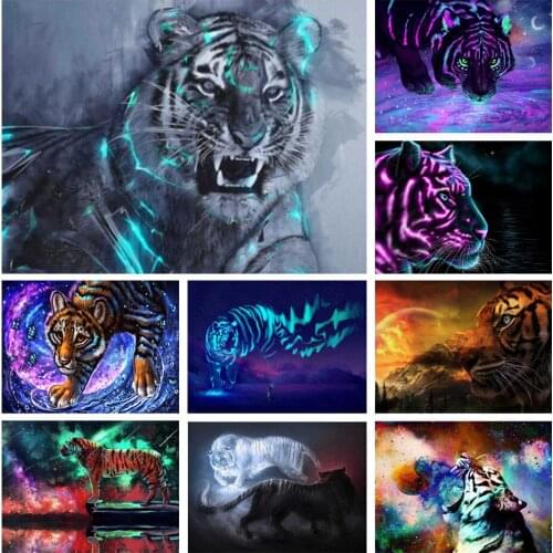 5D DIY tiger diamond painting animal rhinestone art picture full square full diamond embroidery gift mosaic home decoration kit