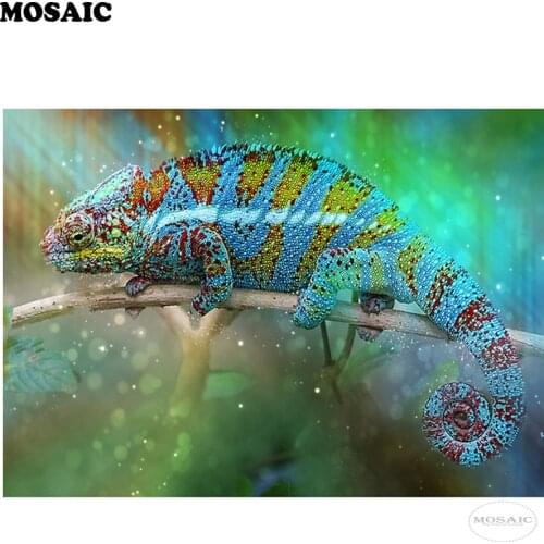 Needlework Diy Diamond Painting,Cross Stitch "Chameleon" Painting Diamond Embroidery Square Diamond Mosaic Pictures Stickers
