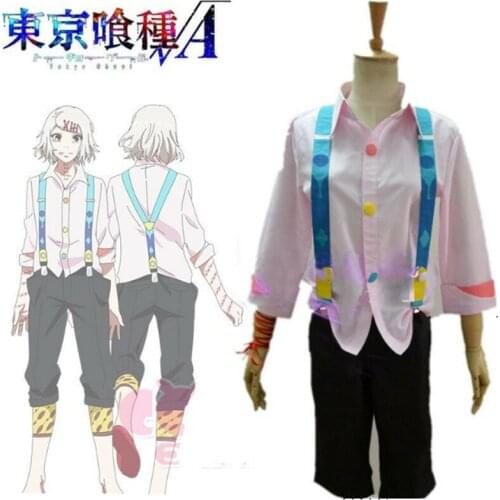 Anime Tokyo Ghoul Cartoon JUZO SUZUYA Women Men Cosplay Costume Tops Pants Set Halloween Gift Clothes Collection