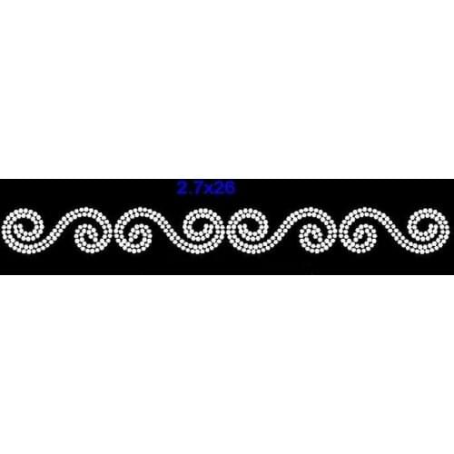 Free shipping rhinestone Iron On bling transfer design for clothing and dress