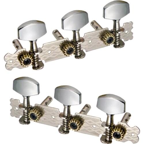Clical Guitar String Tuners Keys Triptych Machine Heads Tuning Pegs 1 Left 2 Right with Mount Screws Silver