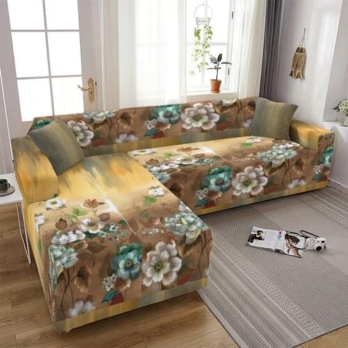 Elegant Flowers Slipcover Sofa Covers Suitable for Four Seasons for Living Room Furniture Protector Elastic Loveseat Couch Cover