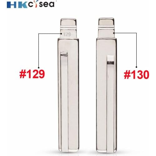 HKCYSEA #129 #130 Metal Blank Uncut Flip KD Key Blade For Hyundai For Kia Car Remote Key Embryo Uncut HY20 Right Left Blade