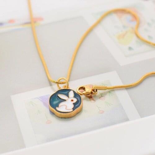 Exquisite Gold Plated Moon Palace Jade Rabbit Pendant for Women Lady Girls Birthday Gifts DIY Necklace Bracelet Accessories