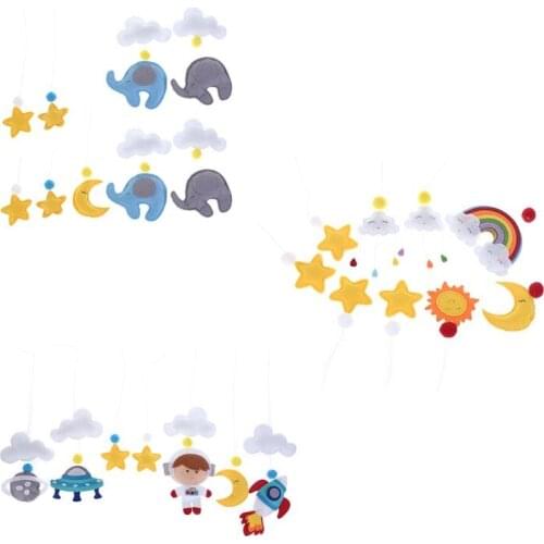 Baby Clouds Stars Mobile Rattles Toys Bed Bell Wind Chimes Kids Children Room Hanging Decorations Handmade Non-woven