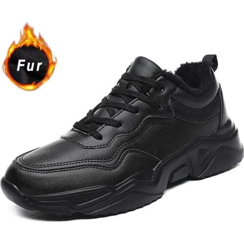 Winter plus velvet mens casual shoes, leather fashion mens sports shoes, handmade breathable mens boat shoes XL