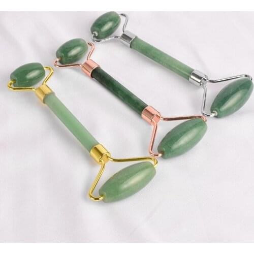 Natural Green Aventurine Jade Face Roller Body Massager Anti Wrinkle Cellulite Face Slimming Skin Health Care Tool